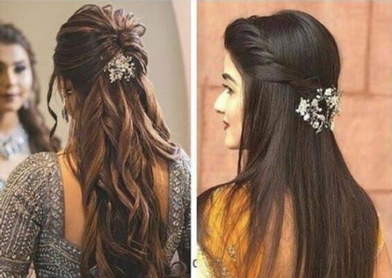 25+ Sangeet Hairstyles That are Beautiful Beyond Words! | WeddingBazaar |  Medium hair styles, Beautiful braided hair, Front hair styles